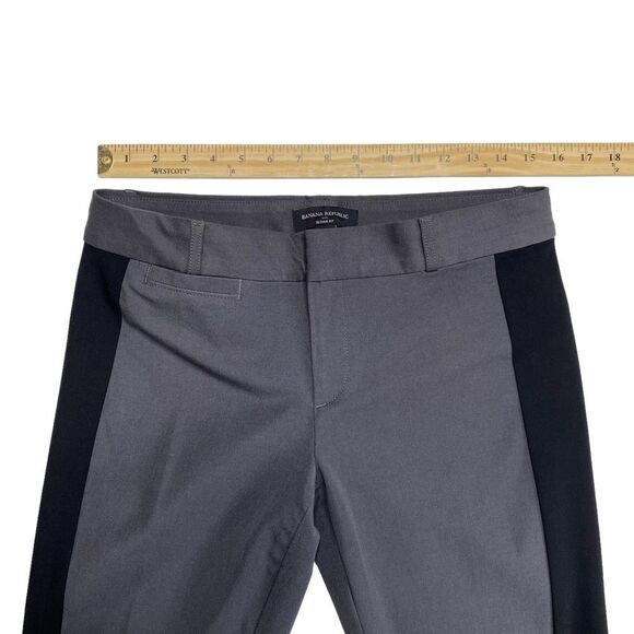 Banana Republic Sloan Fit Tuxedo Stripe Asphalt Gray Black Sz 6 - Picture 4 of 11